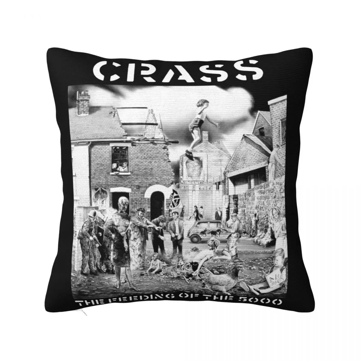 Crass Feeding Of The 5000 Uk Anarcho Punk Crass Mens Halloween Humor Colour Crewneck Present Pillow Case