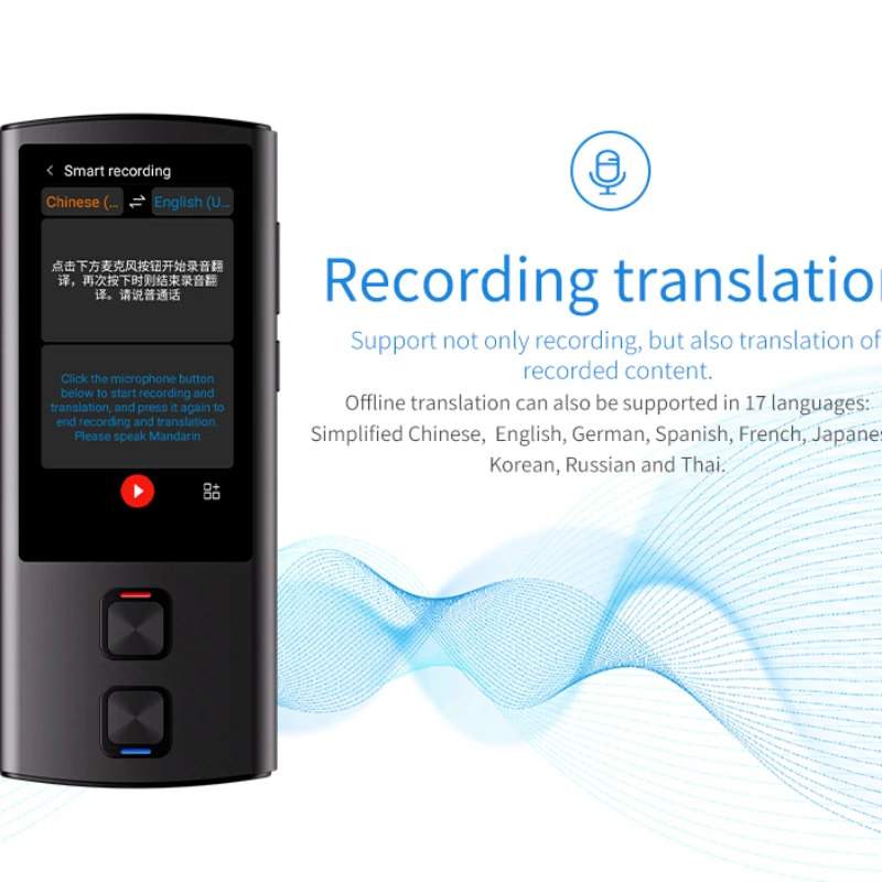 138 Language WiFi Online Offline Voice Translator Arabic Accurate Translate Recording Text Oversea Travel Google Interpret 2024