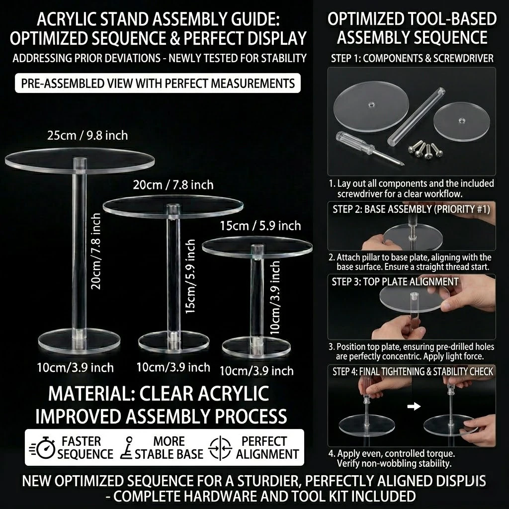 Set of 3 Round Clear Acrylic Cake Stand, Pedestal Display Stand  in 3 Sizes for Wedding Cake Dessert Table Centerpiece, Cupcake  Pastry Display for Birthday Party Bridal Baby Shower Event - view 4