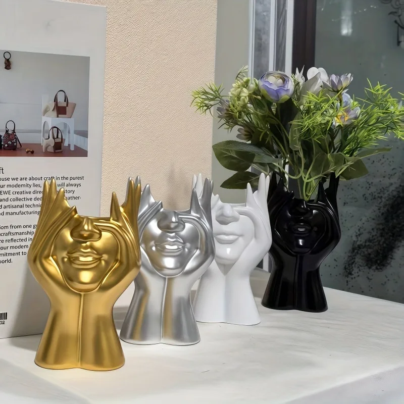 Creative Nordic Minimalist Abstract Face Storage Tube Dressing Table Desktop Eyeshadow Eyebrow Pencil Brush Holder Organizer