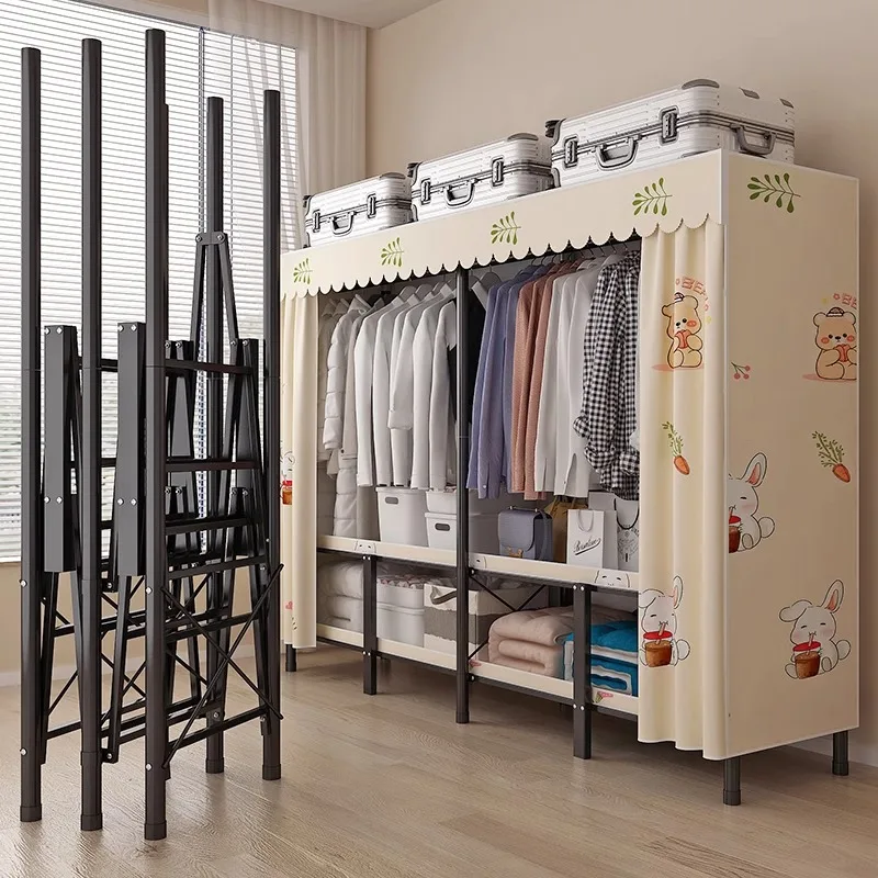 

Metal Modern Wardrobe Storage Organizer Bedroom Clothes Partitions Portable Closet Living Room Ropero Lounge Suite Furniture