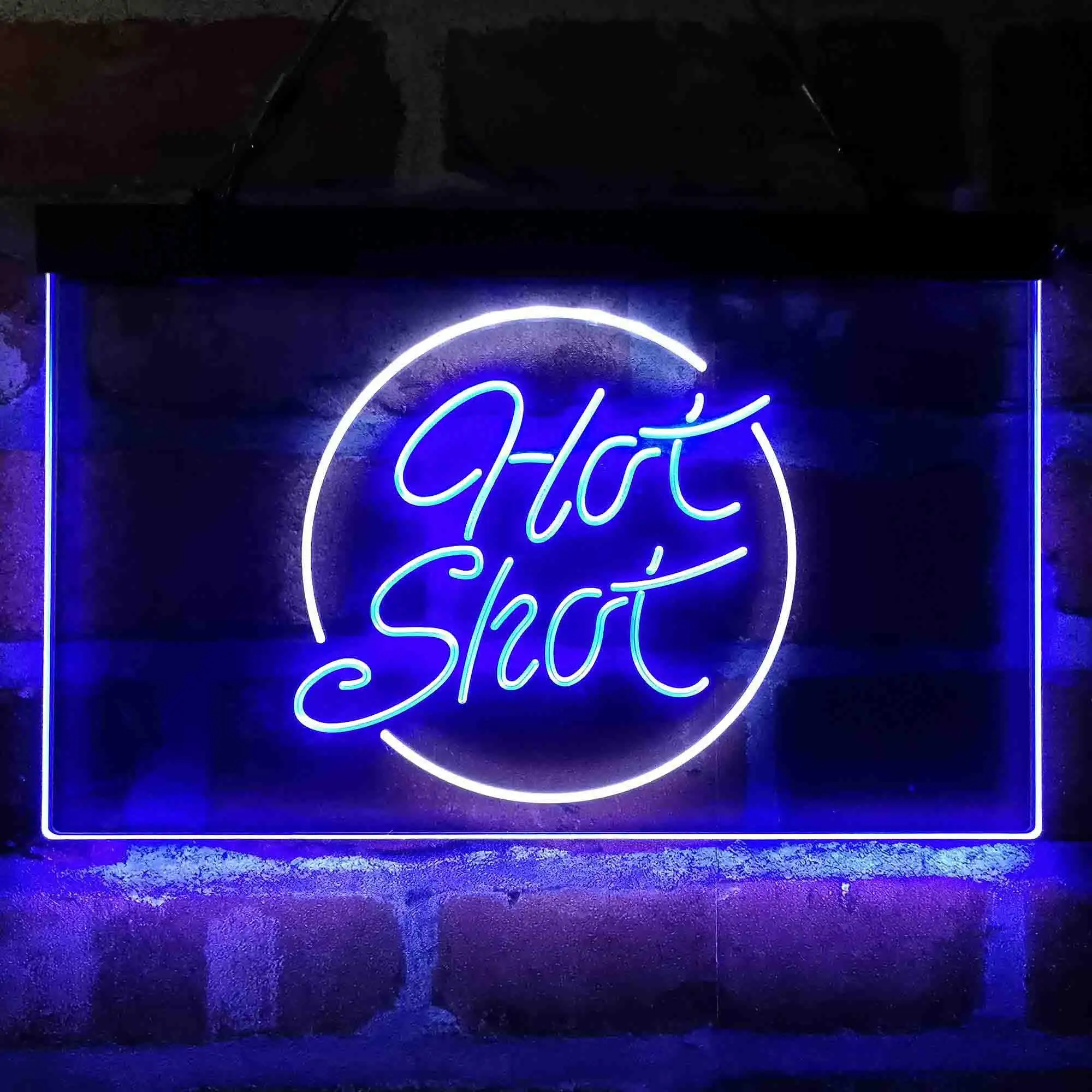 Hot Shot Circle Vodka Dual Color Led Neon Sign st6-i4069