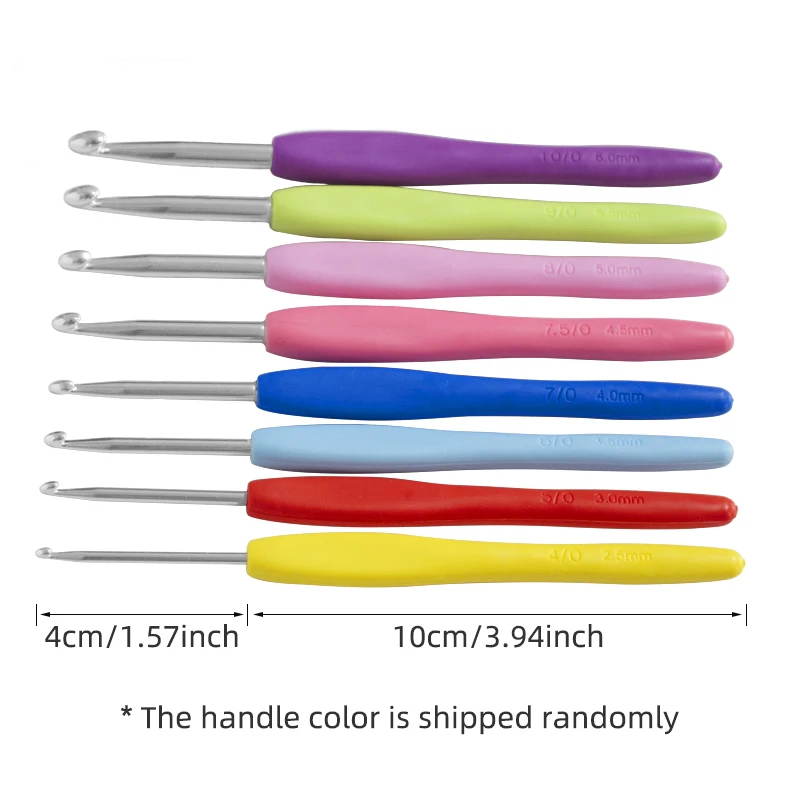 8 قطعة 2.5 مللي متر-6.0 مللي متر لتقوم بها بنفسك مجموعة خطاف كروشيه ، مجموعة إبر الحياكة بمقبض ملون ، مثالية للسترة والبطانية والحرف الفنية الإبداعية #2