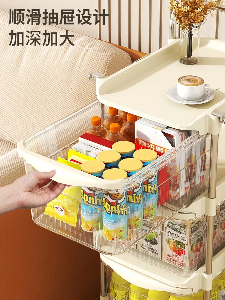 Snack cart, household kitchen, living room, baby supplies, movable drawer style storage box, storage cabinet, shelf