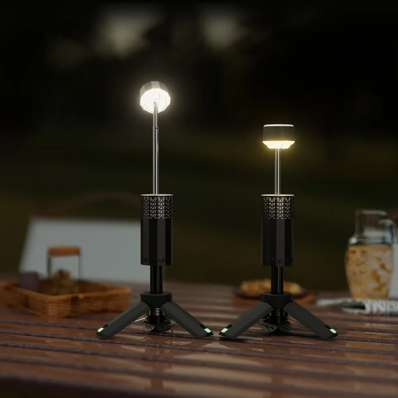2025 New IP65 13000mah Magnetic Portable Hiking Camping Fishing Flashlight Telescoping Camping Lantern Telescopic Camping Light