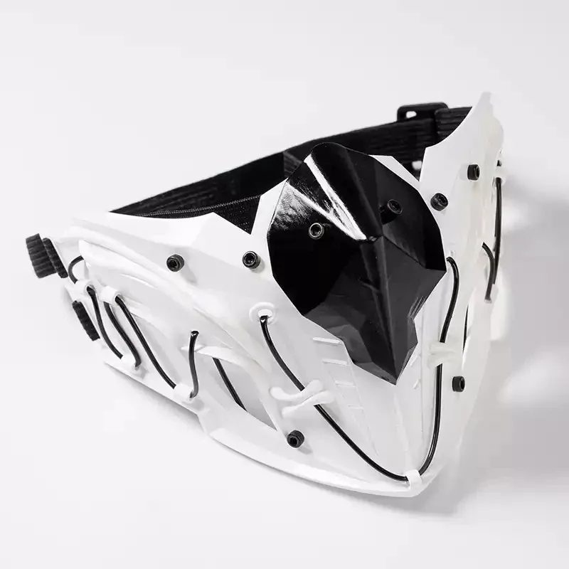Desain Asli Masker Setengah Wajah Ninja Masker Punk Pelindung Mekanis Properti Fotografi Uniseks Pesta Mewah Natal Halloween
