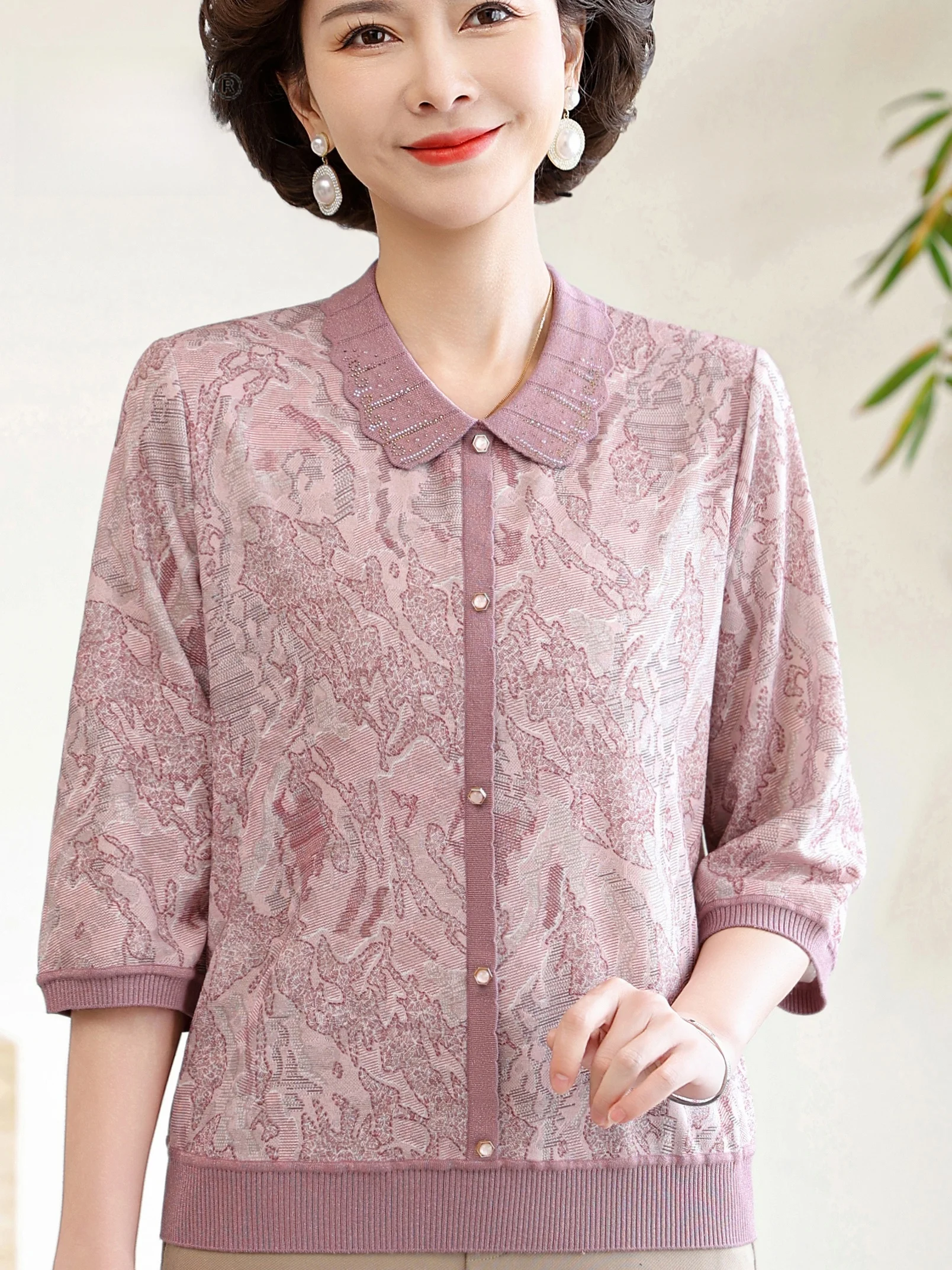 Bloemenprint, omgeslagen kraag - Women Fashion Over 60 recensie en prijs