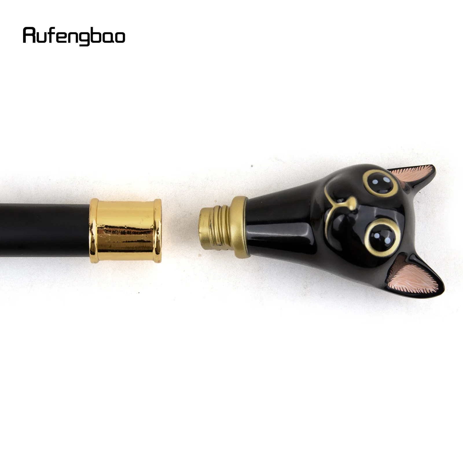 أسود ذهبي القط شهم هريرة واحدة مشتركة عصا للمشي ديكور حفلة عصرية عصا للمشي هالوين كروسير 93 سنتيمتر