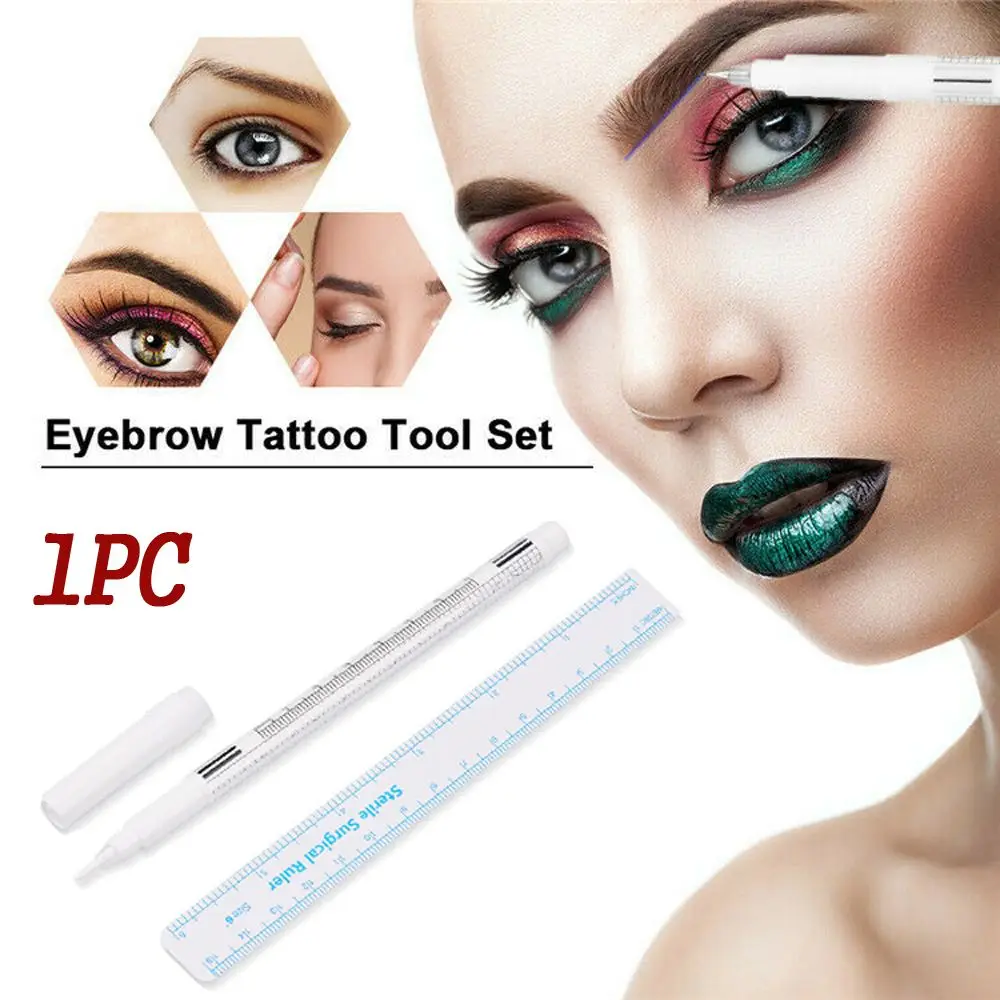 Skin Surgical Eyebrow With Measuring Ruler Accessories Tattoo Microblading Makeup Tool Positioning Pen Tattoo Tool Marker Pen