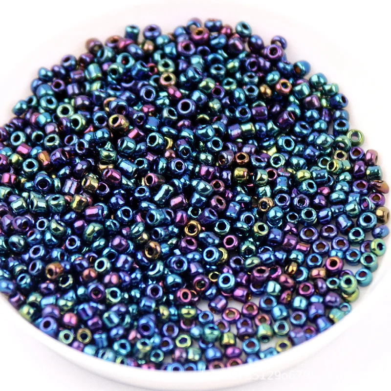 1000pcs 15/0 Multi-size Vintage Metallic Glass Beads Loose Spacer Seed Beads for Needlework Jewelry Making DIY Handmade Bracelet