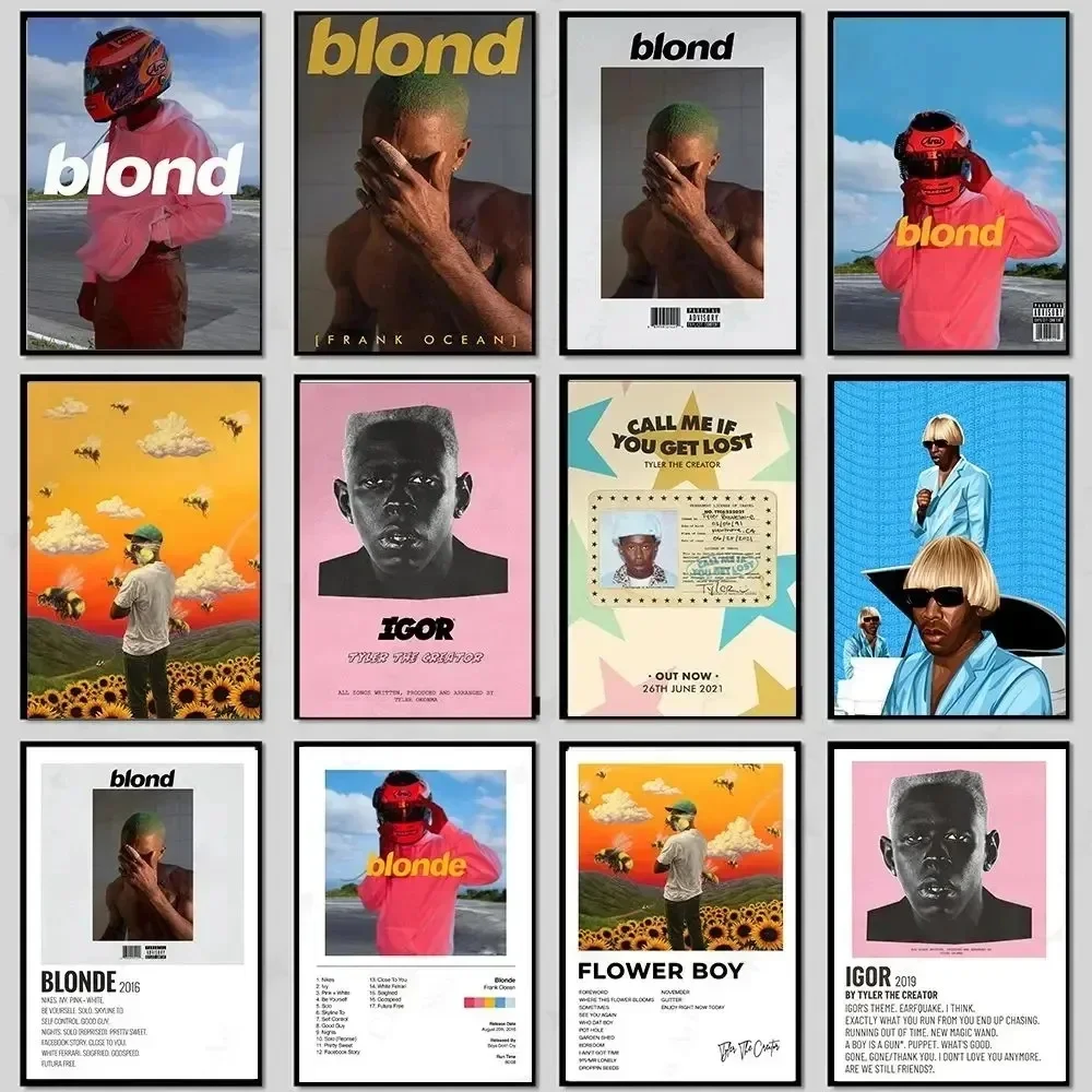 Tyler The Creator Frank Ocean Blonde Poster Hip Hop Music Star Canvas Wall Art for Home Cafe Room Dormitories apartments Decor