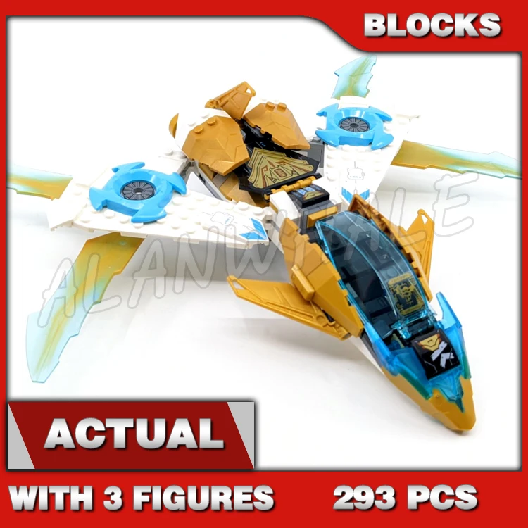 293pcs Shinobi Zane Golden Dragon Jet Fighter Aircraft Plane Golden Dragon Cole 60099 Building Block toys Compatible With Model