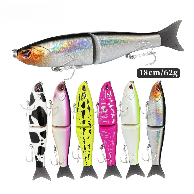 

62g Swimbait Lure Jointed Floating Giant Bait Balam Joint Body Glide Swimbaits Floating Powerful S-shaped Big Hard Baits Bass