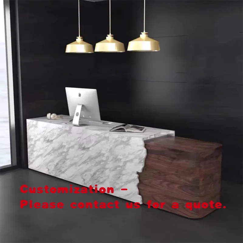 custom.Custom Modern Nordic Wooden Reception Counter Cashier Desk Office, Homestay, Spa, Clinic & Restaurant
