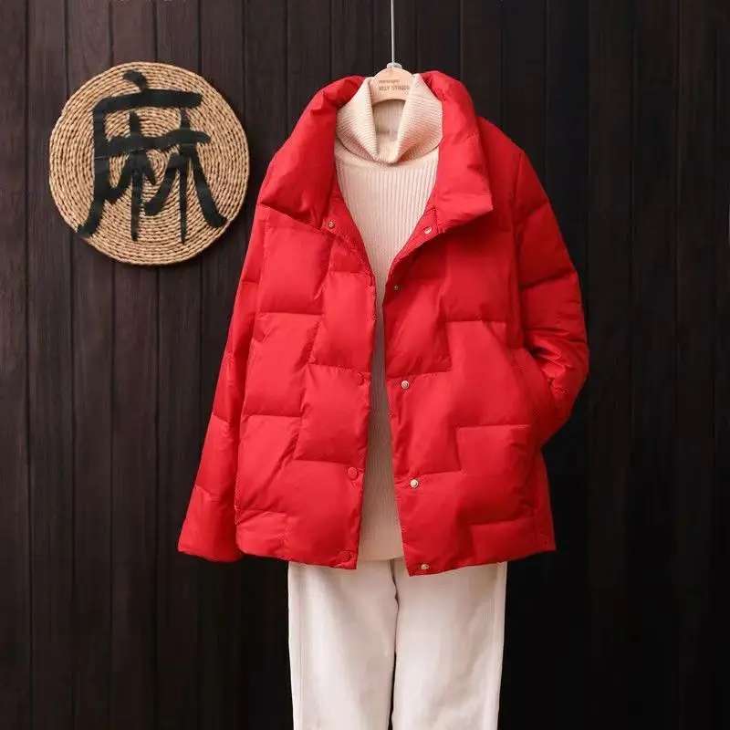 Parkas de manga larga con bolsillos y botones lisos, moda elegante Harajuku, ropa ajustada para mujer, prendas de vestir exteriores informales holgadas que combinan con todo