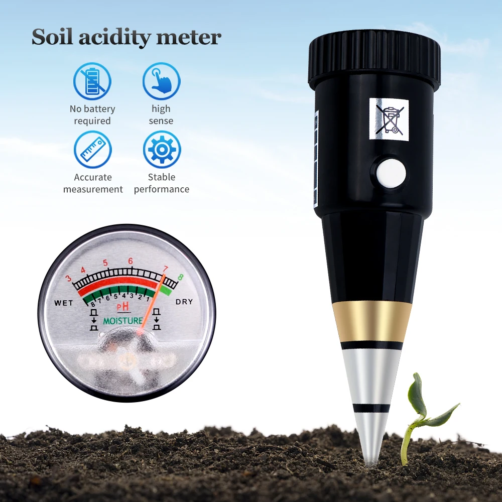 

2 in 1 Soil Moisture & PH Meter Humidity Water Analyzer for Garden Plant Flower PH Sensor Monitor Multifunctional Pointer Type