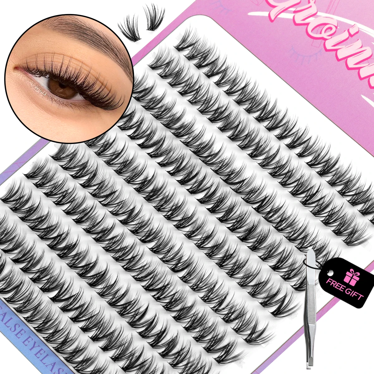 GROINNEYA lashes clusters False Eyelash Clusters Extensions Individual Lashes Cluster Natural DIY Eyelashes Extensions Makeup