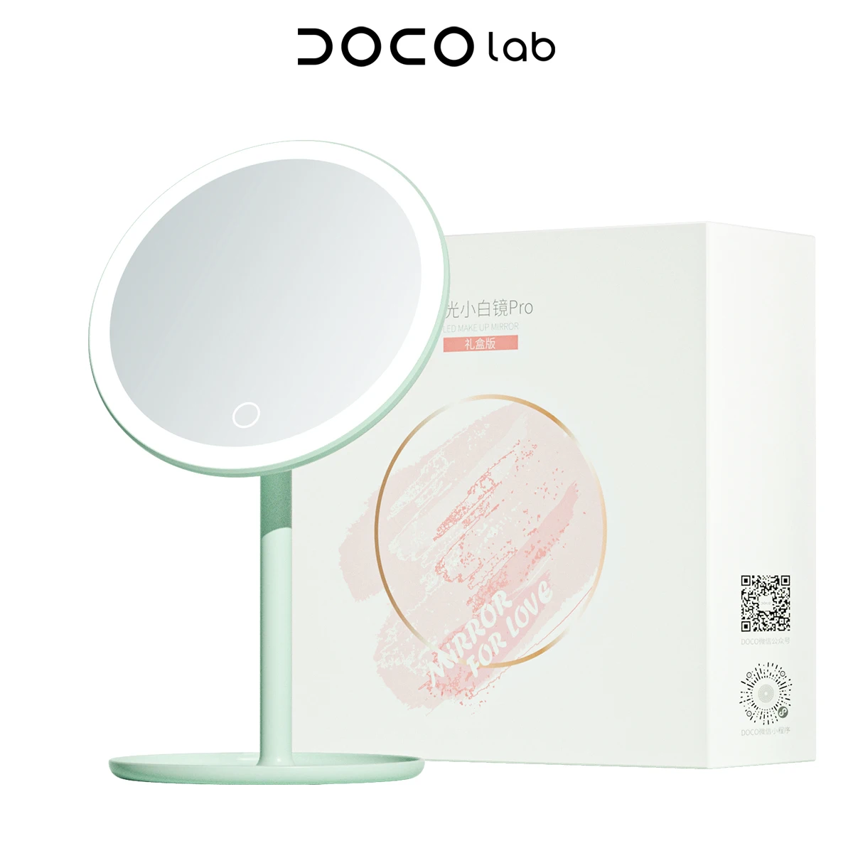 

DOCO LED Light Makeup Mirror Stepless Dimmer Ultra Clear Beauty Table Mirrors Equipped 5x Magnifying Glass with Suction