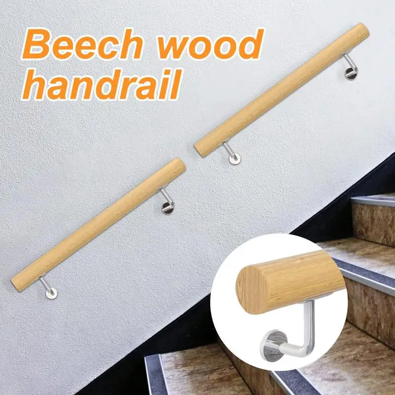 Wood Handrails For Indoor Stairs Hand Railings For Decking Ergonomic Stair Wooden Handrail For Home Balcony Decking Doorway