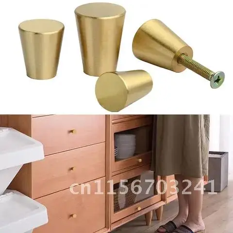 

Copper Cone Handle Single Hole Small Handle Brass Pull Drawer Door Cabinet Closet Bookcase Dressing Table Full Furniture Knob