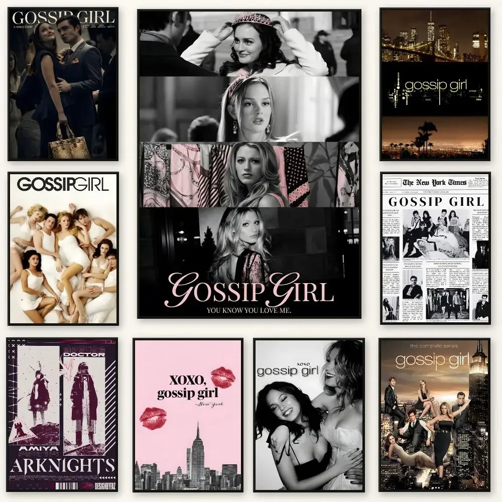 Drama Series G-Gossip-Girl Poster Frameless Peel-and-Stick Removable Wall Art Print