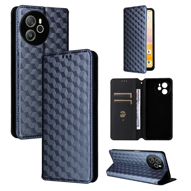 For Blackview Oscal Tiger 12 stereoscopic lines flip wallet skin PU case purse for Blackview Oscal Tiger 12 Magnetic Phone Cover