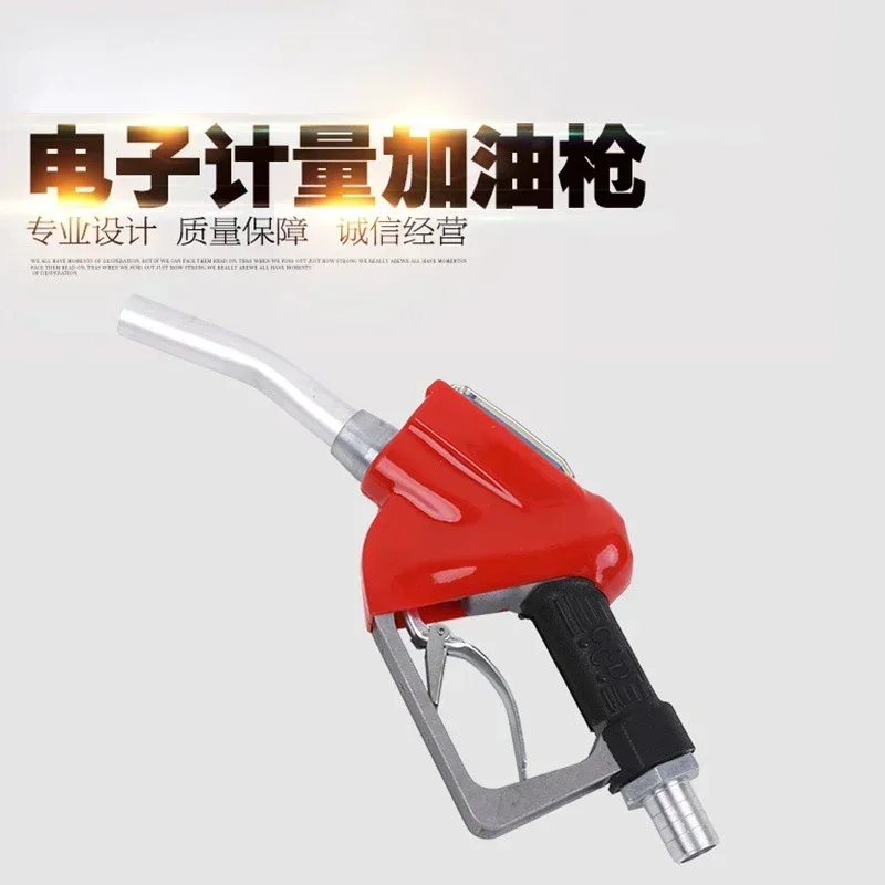 Electronic Metering Fuel Gun Digital Display Diesel Gasoline Methanol Metering Large Flow Meter Stainless Steel Refilling Nozzle