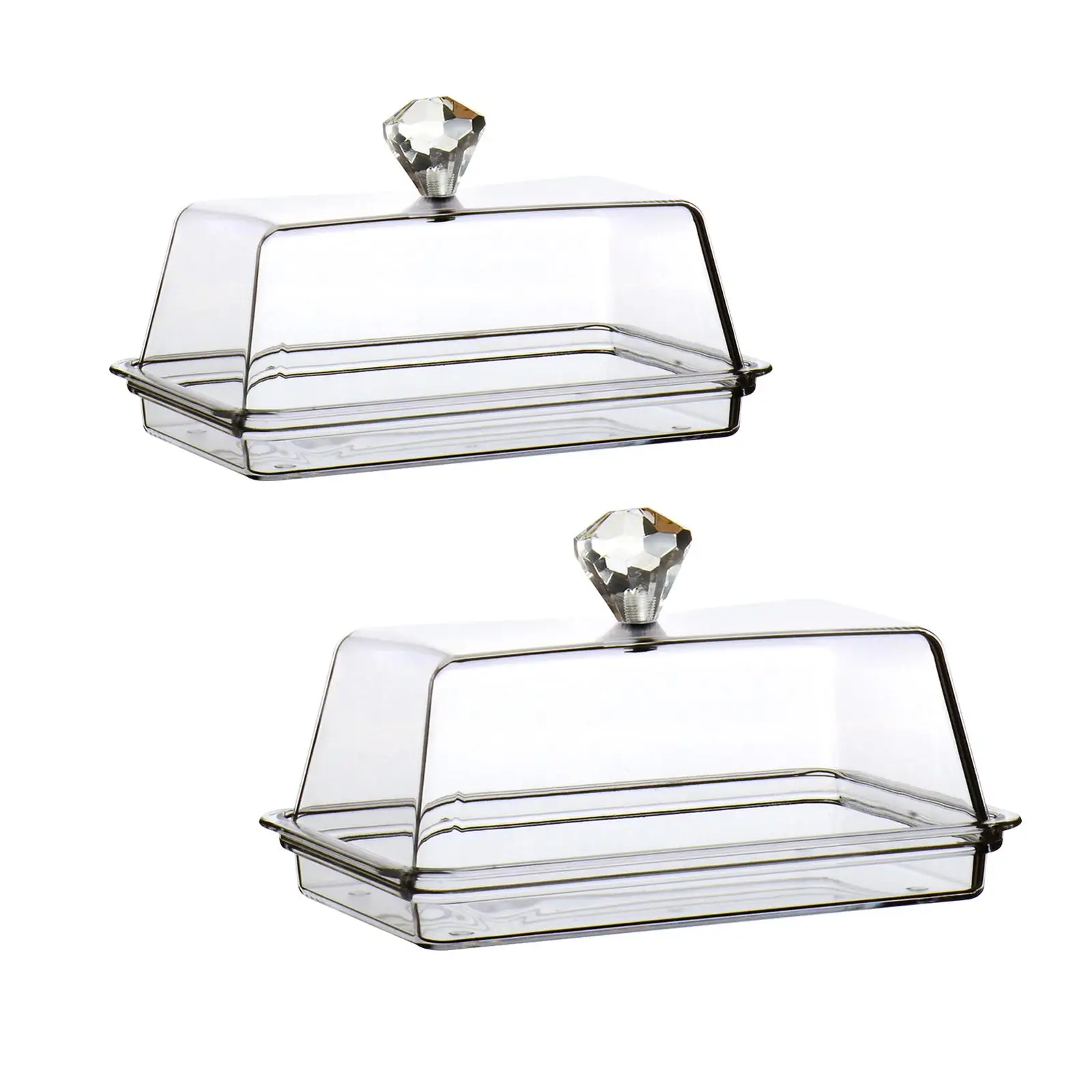 Clear Butter Dish Box Kitchen Accessories Dinnerware with Cover Butter Holder Container Butter Keeper Tray