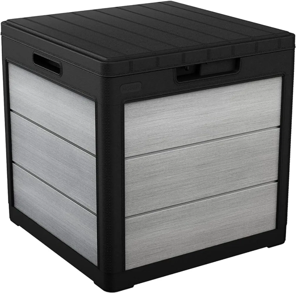 

Denali 30 Gallon Resin Deck Box for Patio Furniture, Pool Accessories, and Storage for Outdoor Toys, Grey/Black