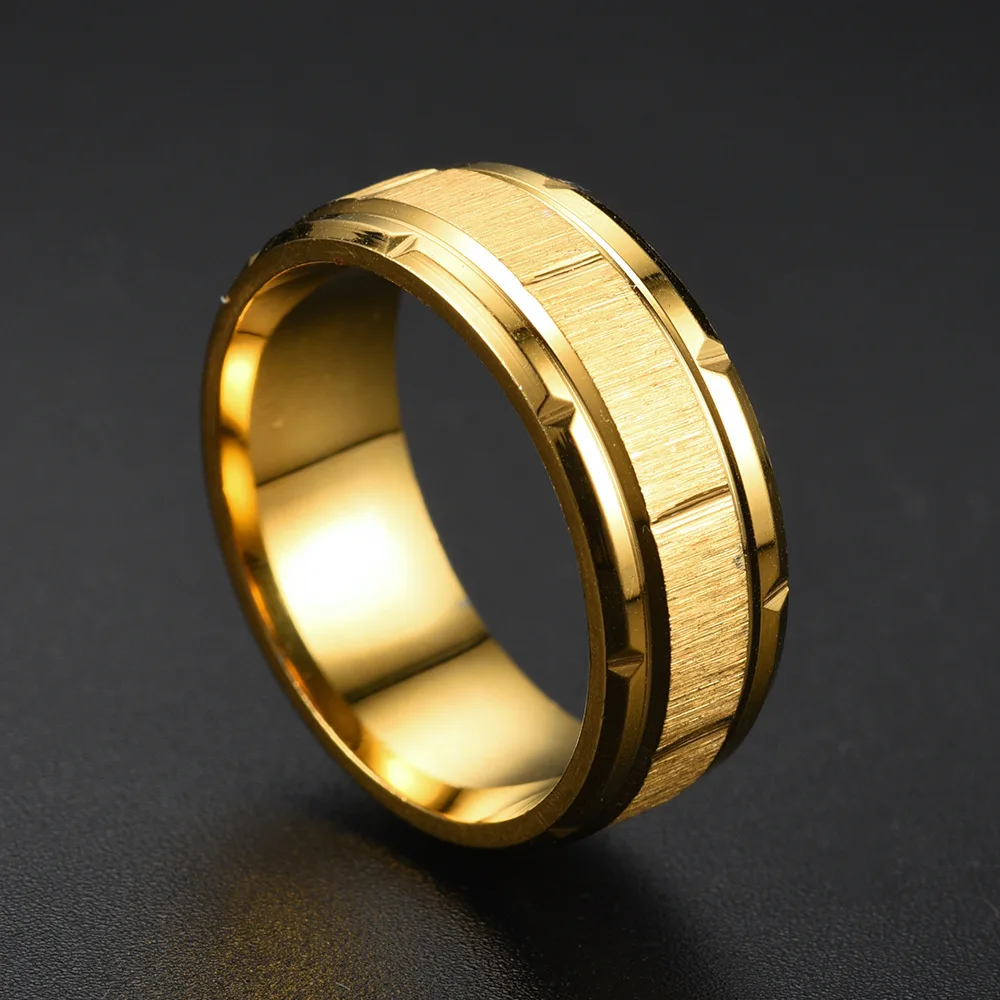 Classic Titanium Ring for Men - Cool Simple Luck Jewelry Accessory Perfect Valentine's Day Gift Available in Sizes 6-13