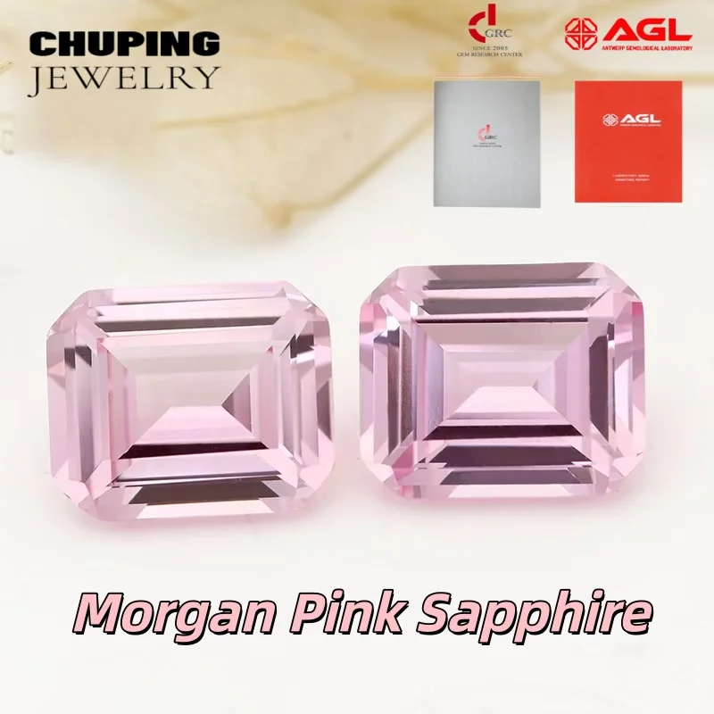 

Lab Grown Morgan Pink Sapphire Flame Melted Oct Shape Synthetic Loose Gemstone With AGL Certificate For Handmade Jewelry Making