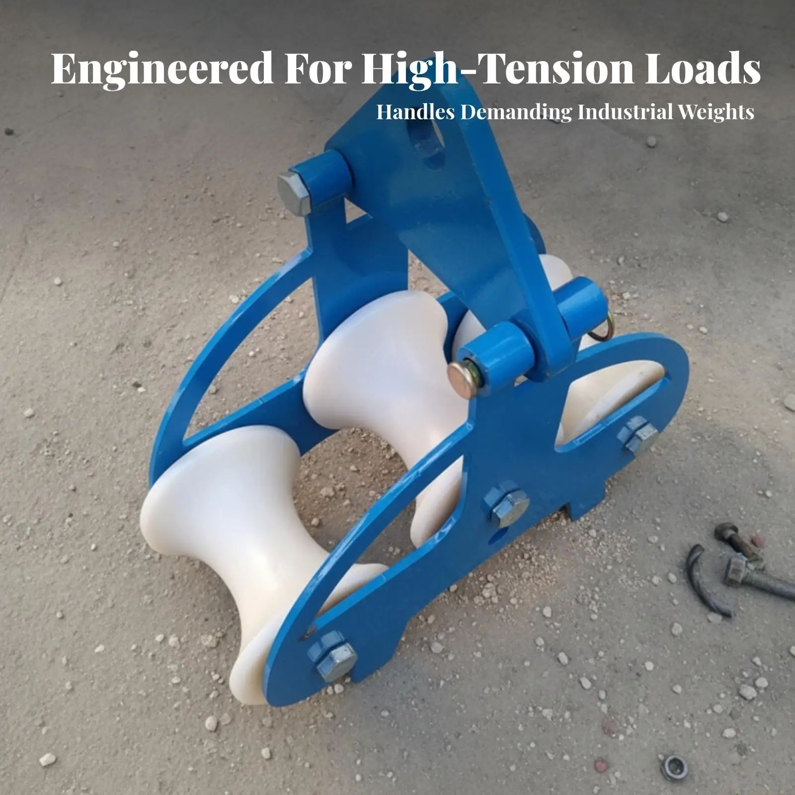 Cable Pulley with Three Rollers Heavy-Duty Hanging Cable Pulley Hardware Metal Smooth for Electricians, Overhead Routing