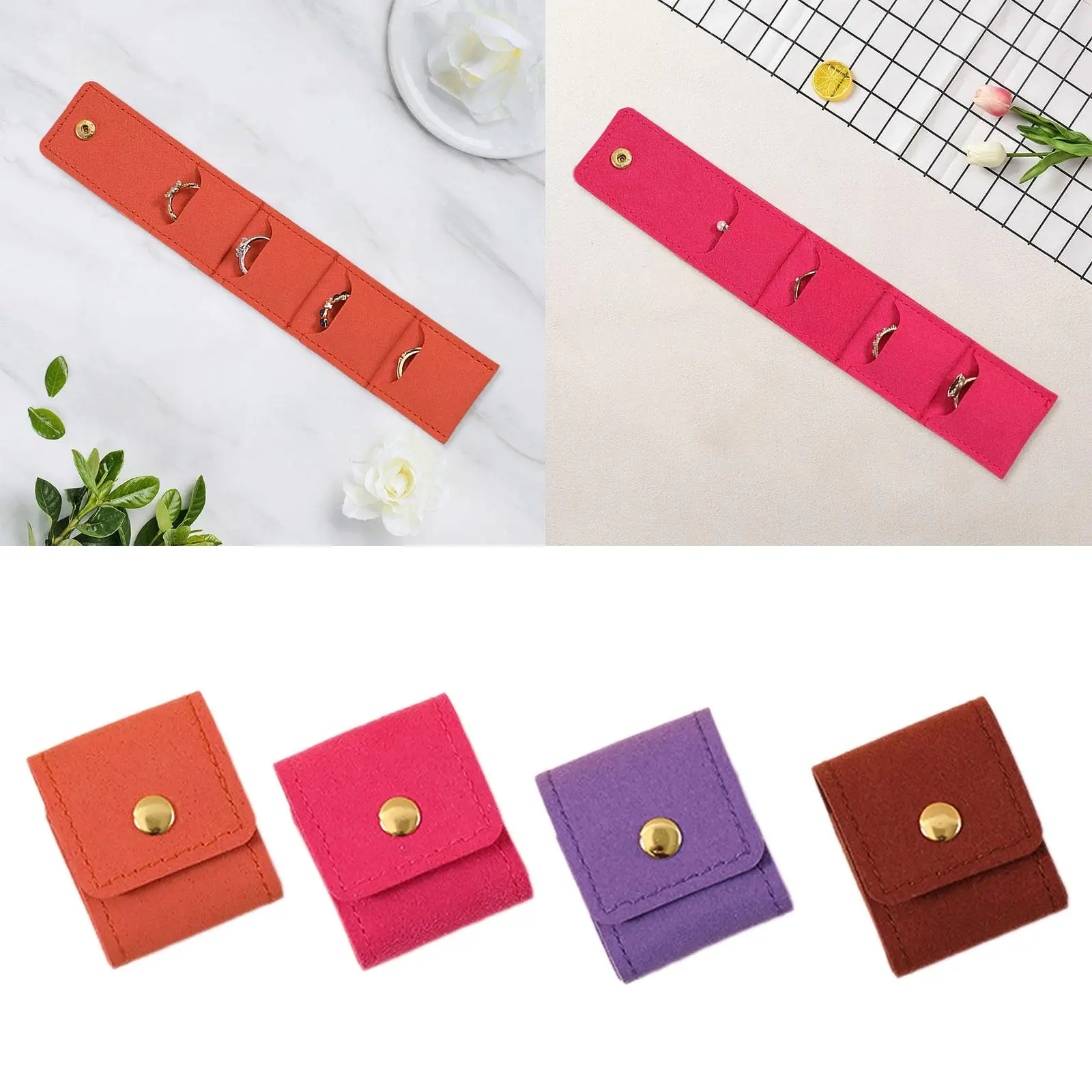 

3Pcs Mini Jewelry Travel Case, Foldable Storage Travel Jewelry Organizer for Beach