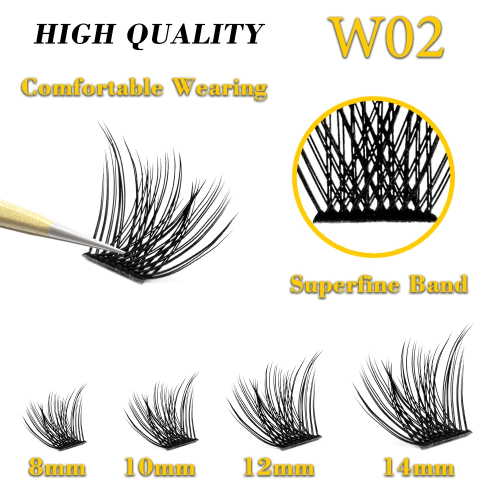 Segmented False Bundles Eyelashes Kimcci 36 Bundles Natural 3D Russian Volume Faux Eyelashes Individual Mink Eyelash Extension