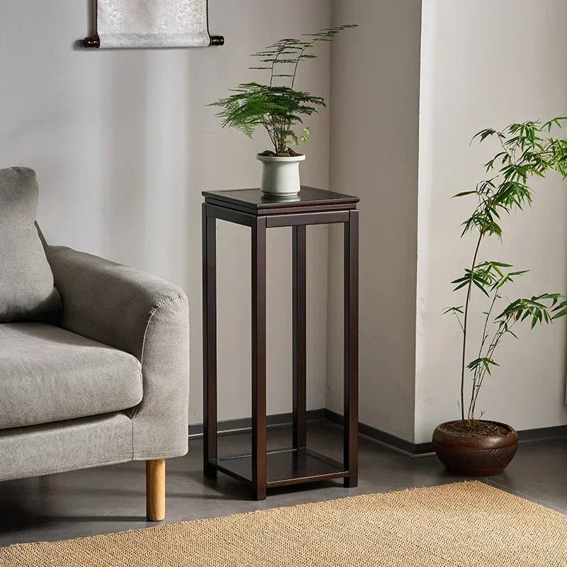 Estante para plantas de estilo chino, soporte Retro de flores de bambú, elegante soporte de almacenamiento de clorofito, organizador de exhibición de suelo para sala de estar