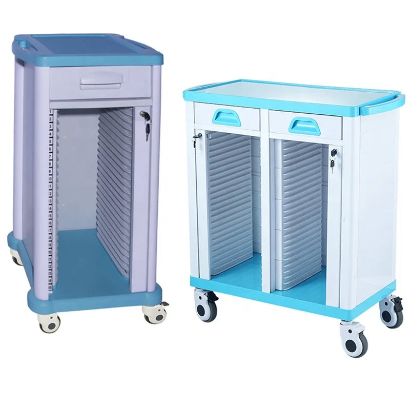 

Manufacturer Mobile ABS medical patient record carts medical trolley cart