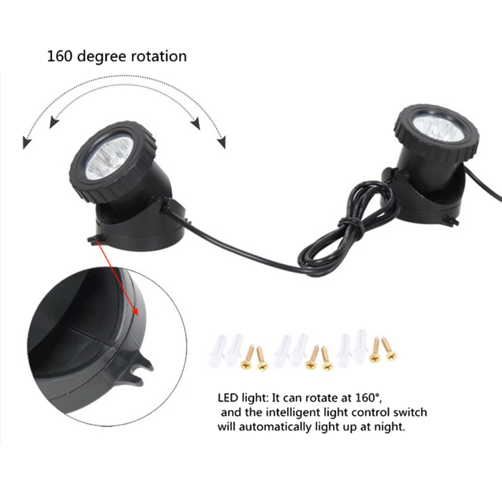Solar RGB LED Underwater Lamp Changeable Spotlight IP68 Waterproof Spot Light Swimming Pool Fountains Pond Aquarium Light