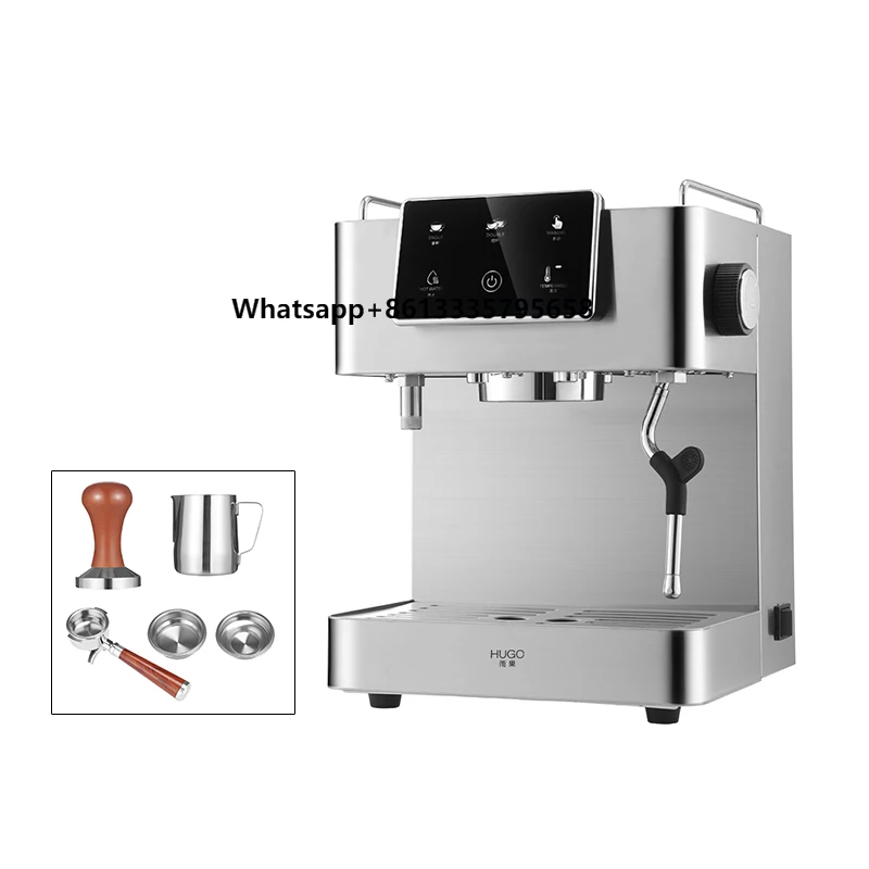 

1350W 2L Water Tank Stainless Steel Espresso Maker Dual Pump Commercial Coffee Machine With Milk Frothing