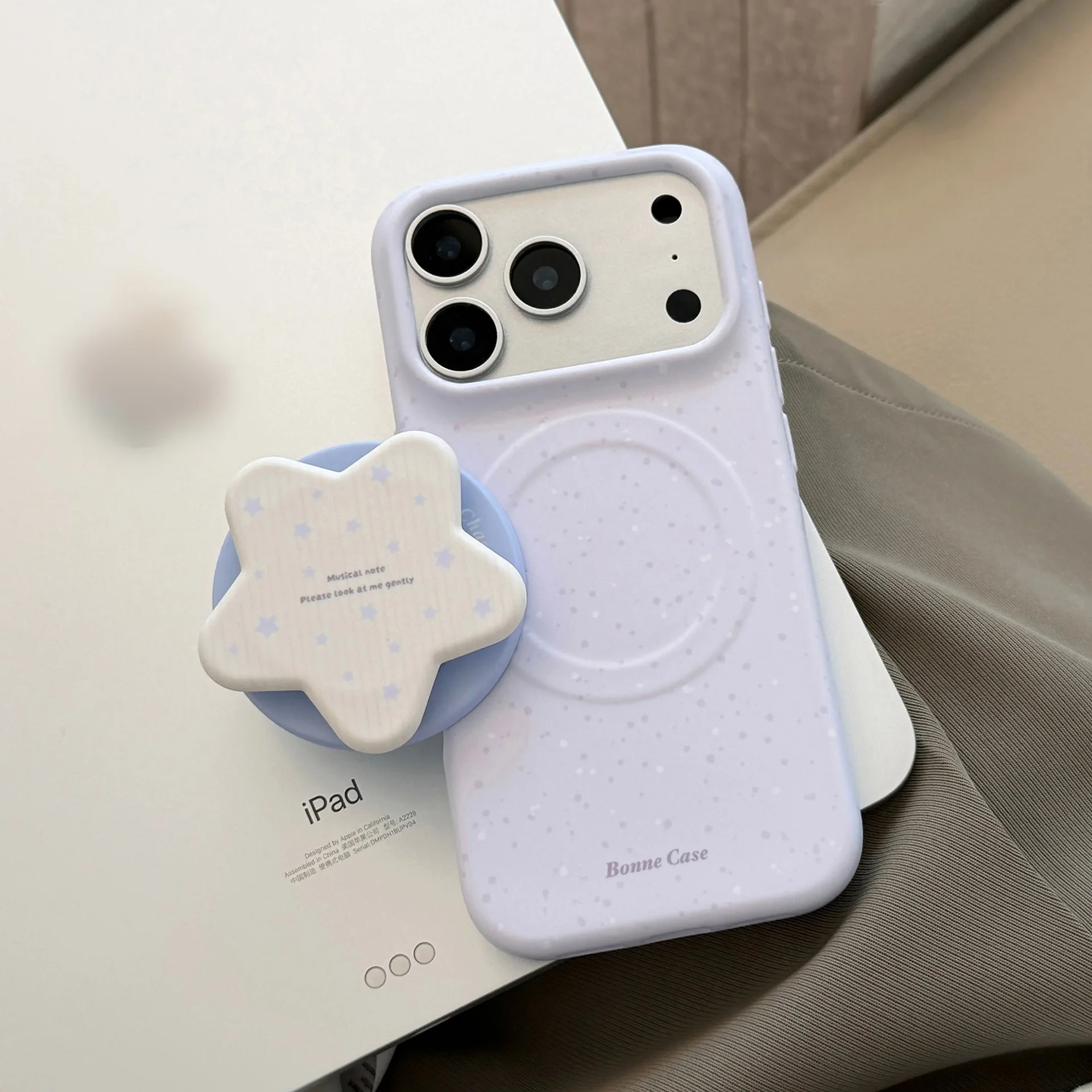 

Purple star holder suitable for 17promax film magnetic suction iPhone 16 phone case 15 soft cover 13