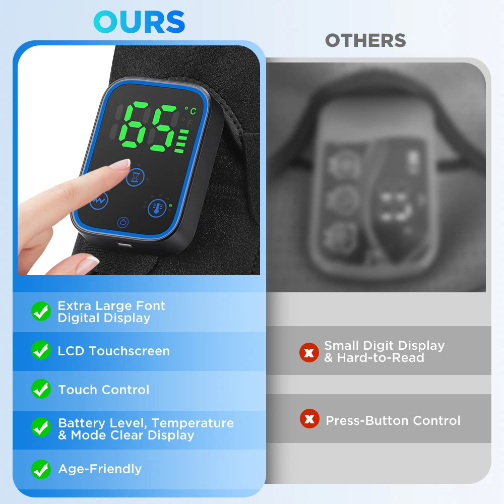 Wireless Detachable Shoulder Massager with APP Control Electric Heating Vibration 3-Level Timer for Shouder Relaxation view 6