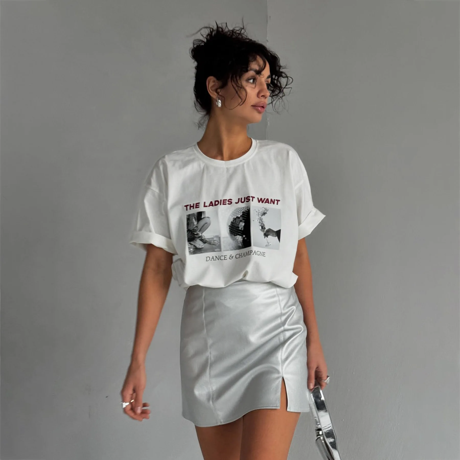 

2025 Retro American, Letter Print T-Shirt, Round Neck,Loose Versatile, Trendy Short-Sleeve Summer Wear