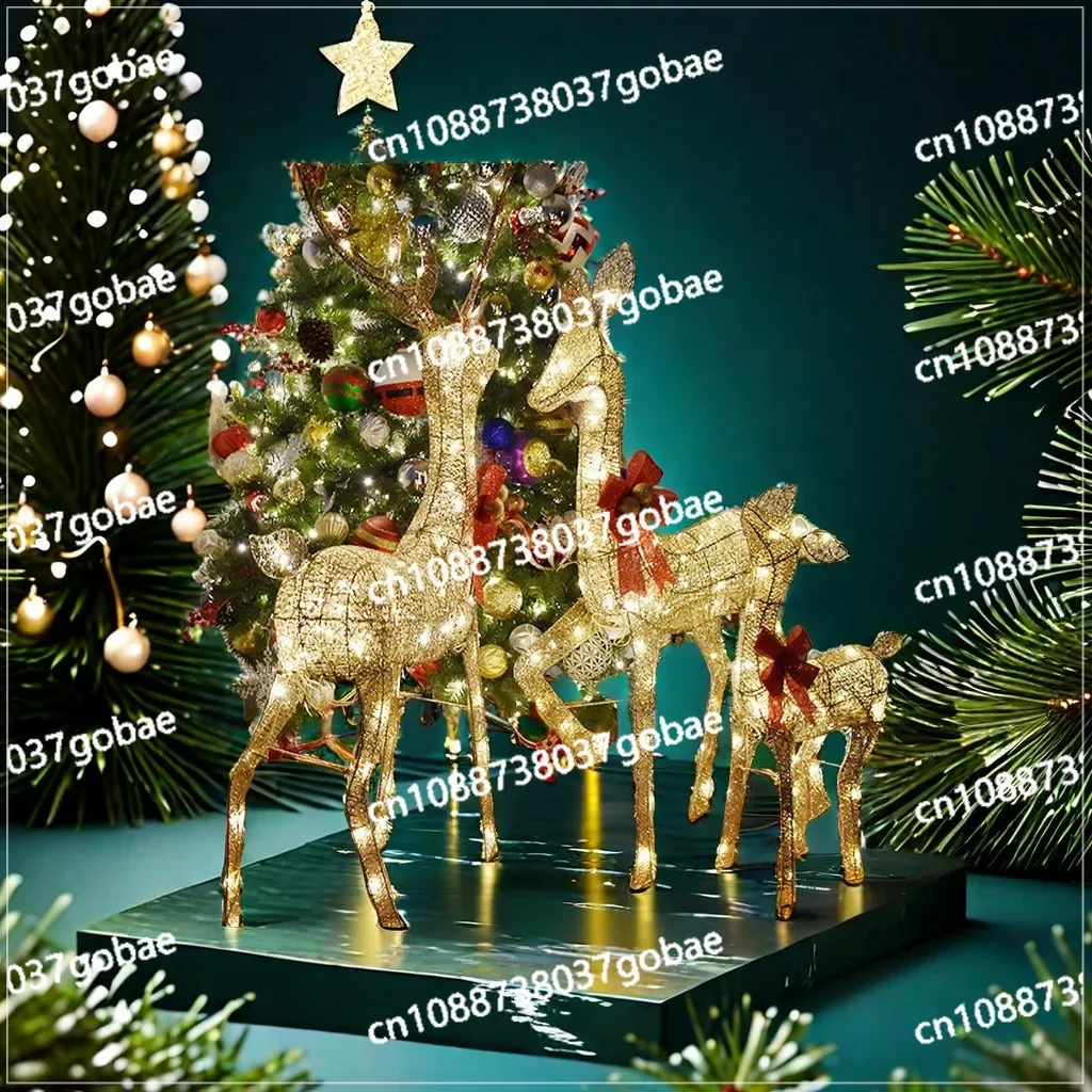 New Waterproof Christmas Deer Christmas Wrought Iron Decoration Scene Arrangement Christmas Supplies Wedding Party Ornaments