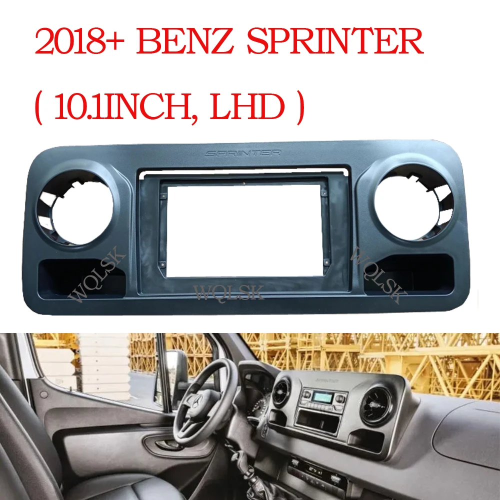 

10,1-дюймовый 2-диновый автомобильный радиоприемник для BENZ SPRINTER 2018+, рамка для крепления на приборной панели, 2-диновый GPS MP5, Android-плеера, панель, отделка