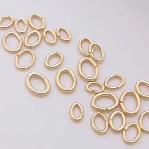 

14-каратное золото с открытой петлей, овальный браслет с одной петлей, ожерелье с отделочным соединительным кольцом, ювелирные аксессуары ручной работы «сделай сам»