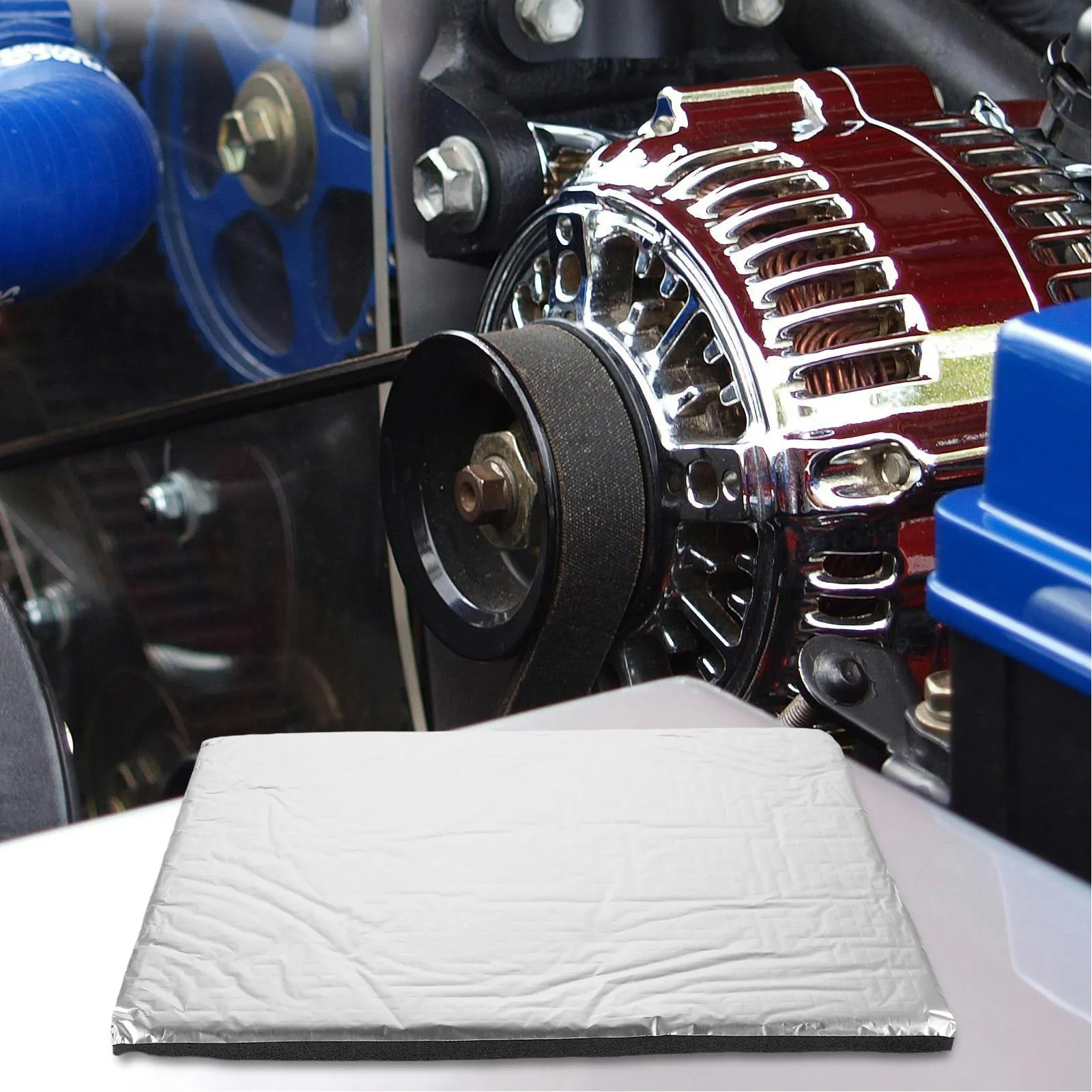 10Pcs Automotive Fireproof Sound Insulation Pad High Efficiency Heat Noise Reduction Car Engine Door Noise Deadening Mat