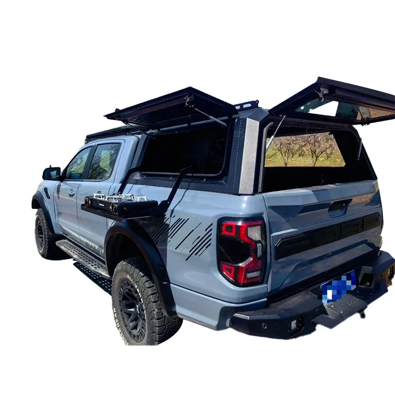 

New Aluminum Material Truck Topper Pickup Canopy For Ranger T9 2023 With Kitchen Storage Box