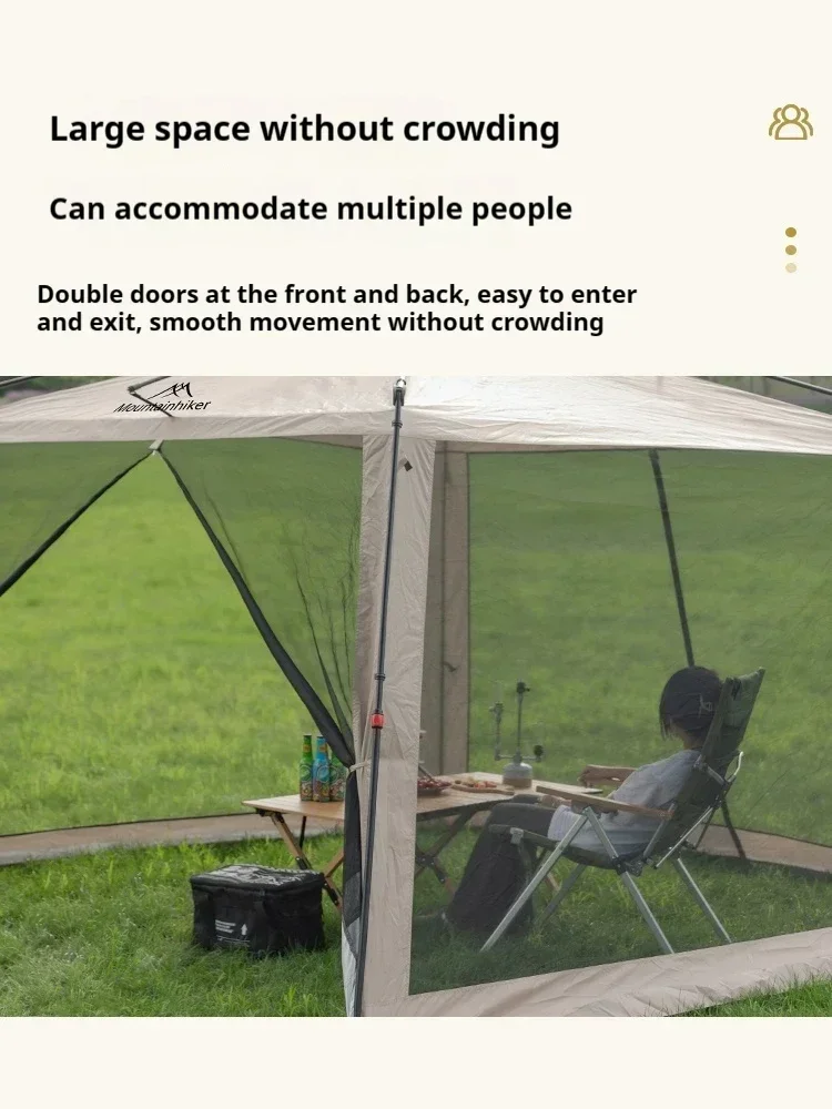 MOUNTAINHIKER 6-15 P Outdoor Camping Mosquito Net Automatic Tent Waterproof Silver Glue Anti-ultraviolet Beach Picnic Awning