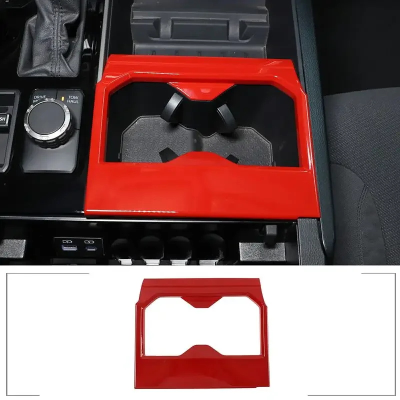 

For Toyota Tundra For Toyota Sequoia 2022-2023 ABS Matt/red Car Front Cup Holder Panel Cover Trim Sticker Car Accessories