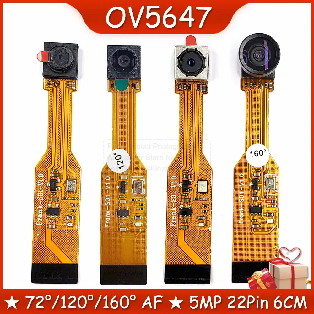 OV5647 Camera Module for Raspberry Pi 5 ZERO Camera Wide Angle Fisheye Night Vision Edition 120 160 Degree 5 Million Pixels 6CM