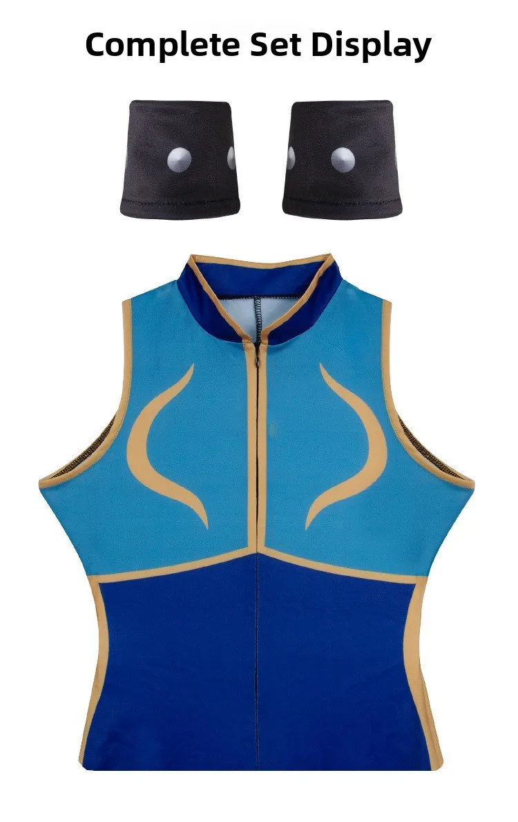 بدلة ستريت فايتر 6 تشون لي التأثيرية، أداء المسرح الضيق، أزياء الهالوين الشاملة، زي اللعبة التقليدية